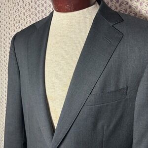 Ermenegildo Zegna 100% Wool Blazer Charcoal Gray Spain Sz 52/42L Made In Spain